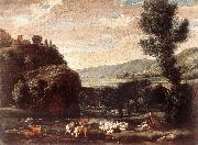 BONZI, Pietro Paolo Landscape with Shepherds and Sheep  gftry oil on canvas